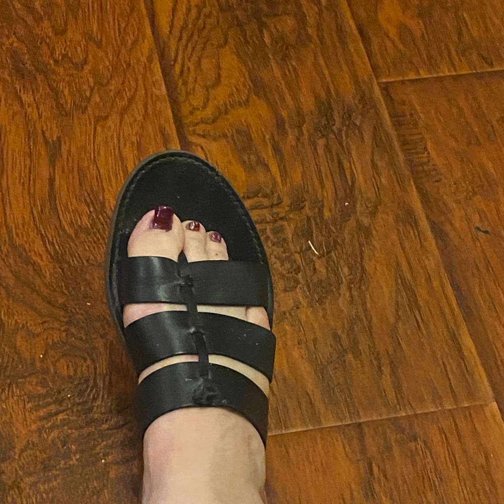 Madewell Black Leather Sandals size 9 used